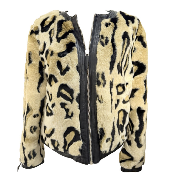 Karl Lagerfeld Jackets & Blazers - Karl Lagerfeld Paris Faux Fur Leopard Print Jacket Women’s XL